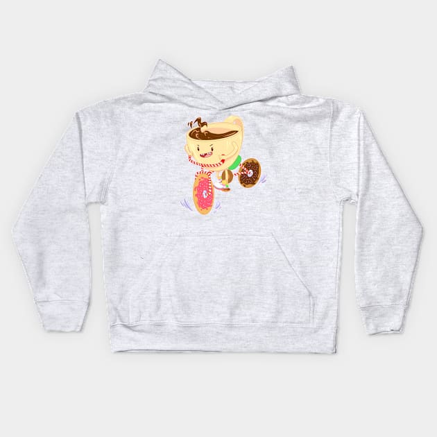 crazy cup of coffe Kids Hoodie by artbdog